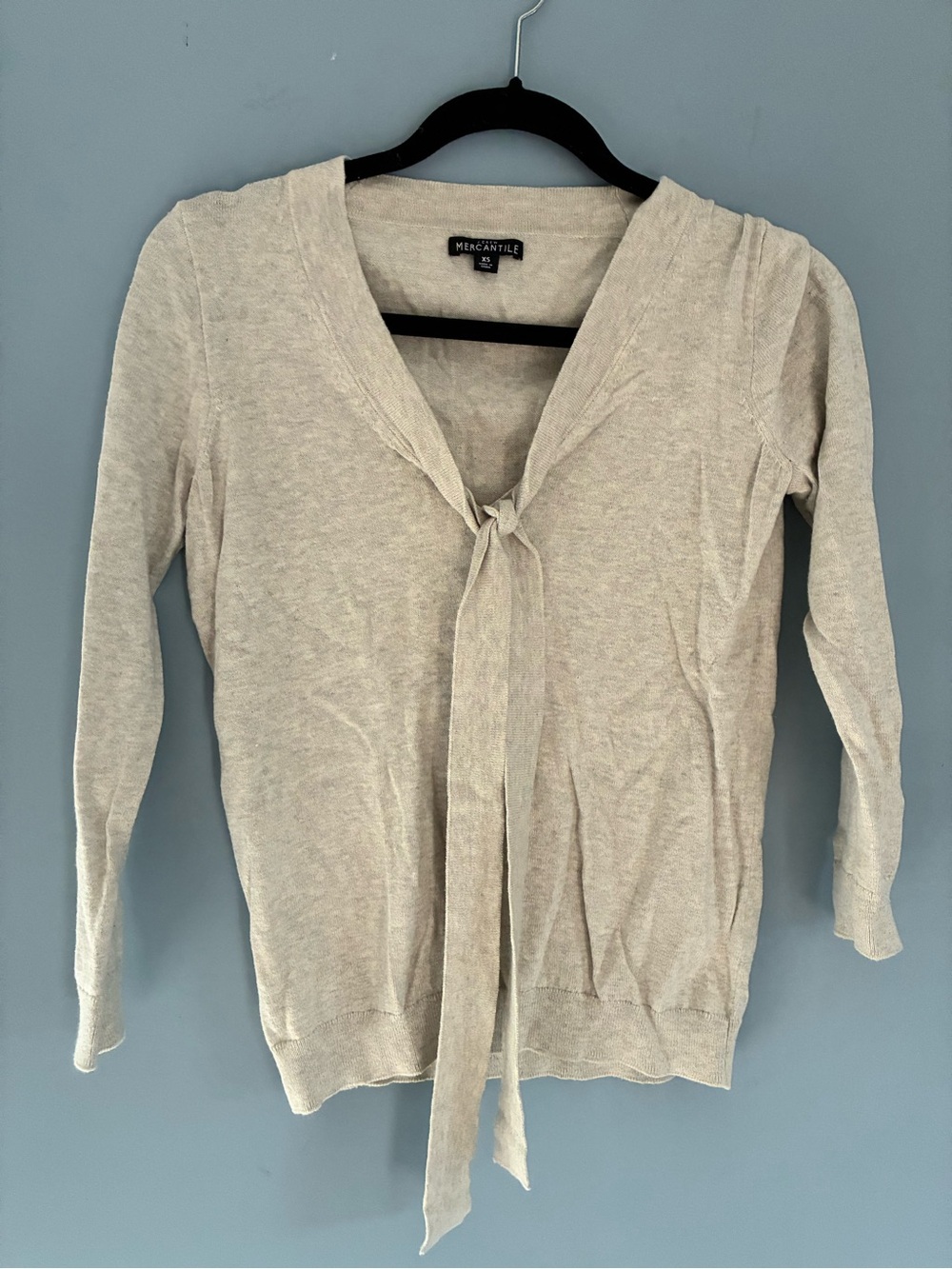 Jcrew Light gray Tie-Neck Sweater
